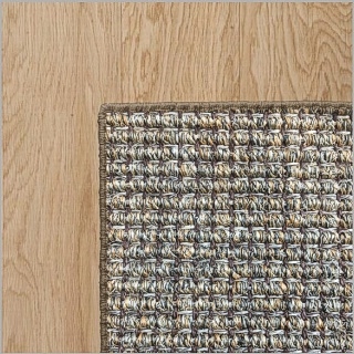 Heavy Ribbed Slate Sisal with Pebble Wool Overlock Border 2.4(L) x 1.7(W)